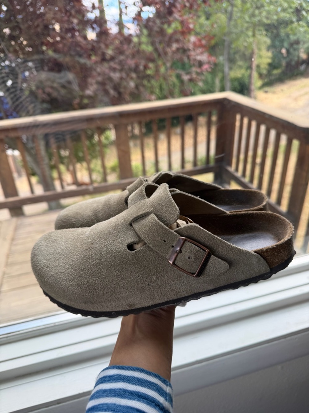 Birkenstock Taupe Boston Clogs - Picture 3 of 11